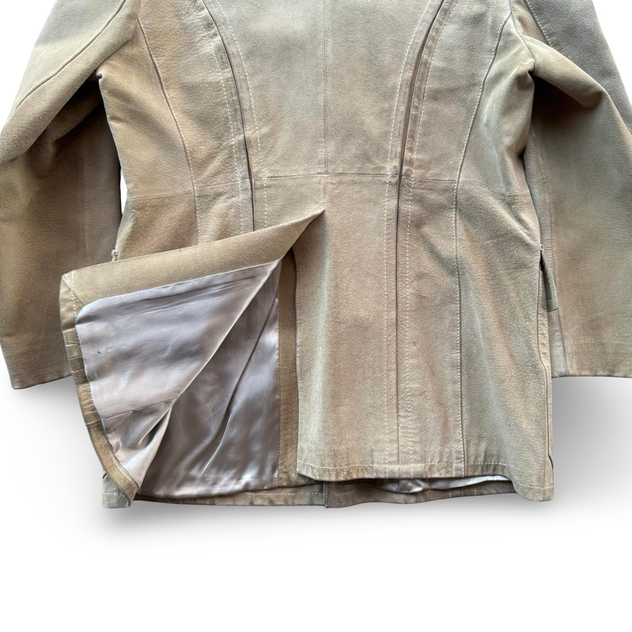 1980s Tan Virany Suede Leather Long Coat