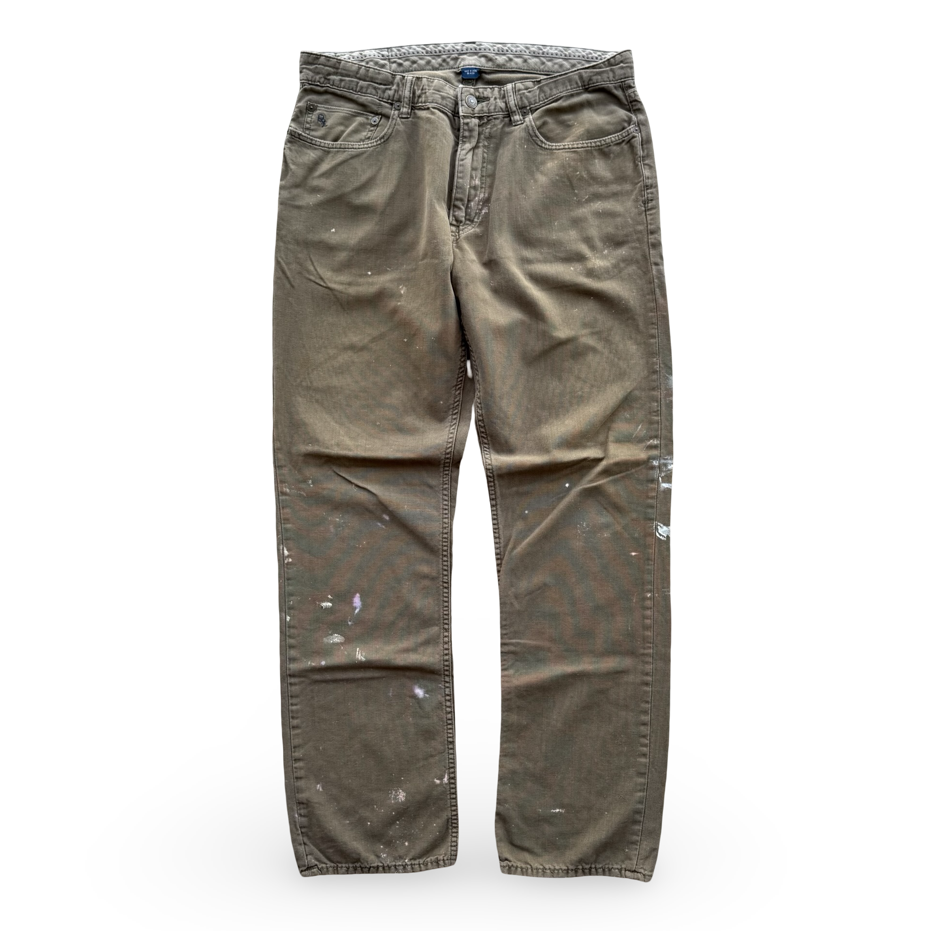 Vintage Khaki Ralph Lauren Painted Trousers (34x32)