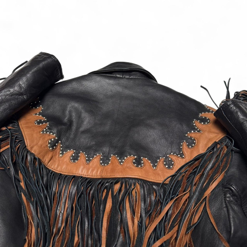 Vintage Fringe Western Leather Jacket (S)