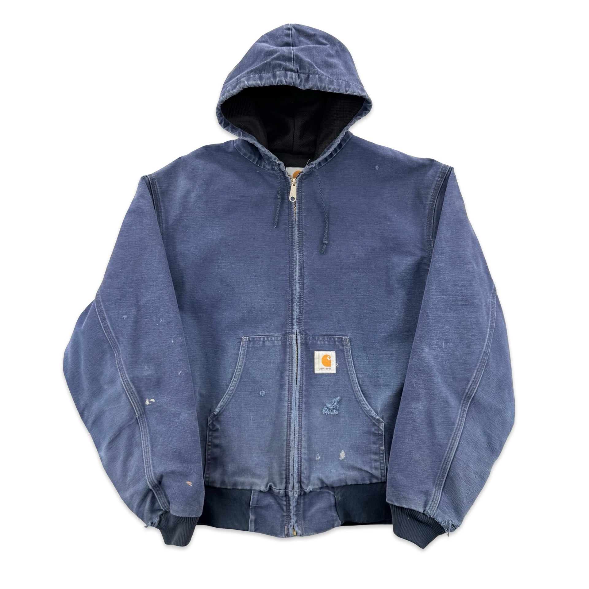 Vintage Navy Blue Carhartt Hooded Jacket (L)