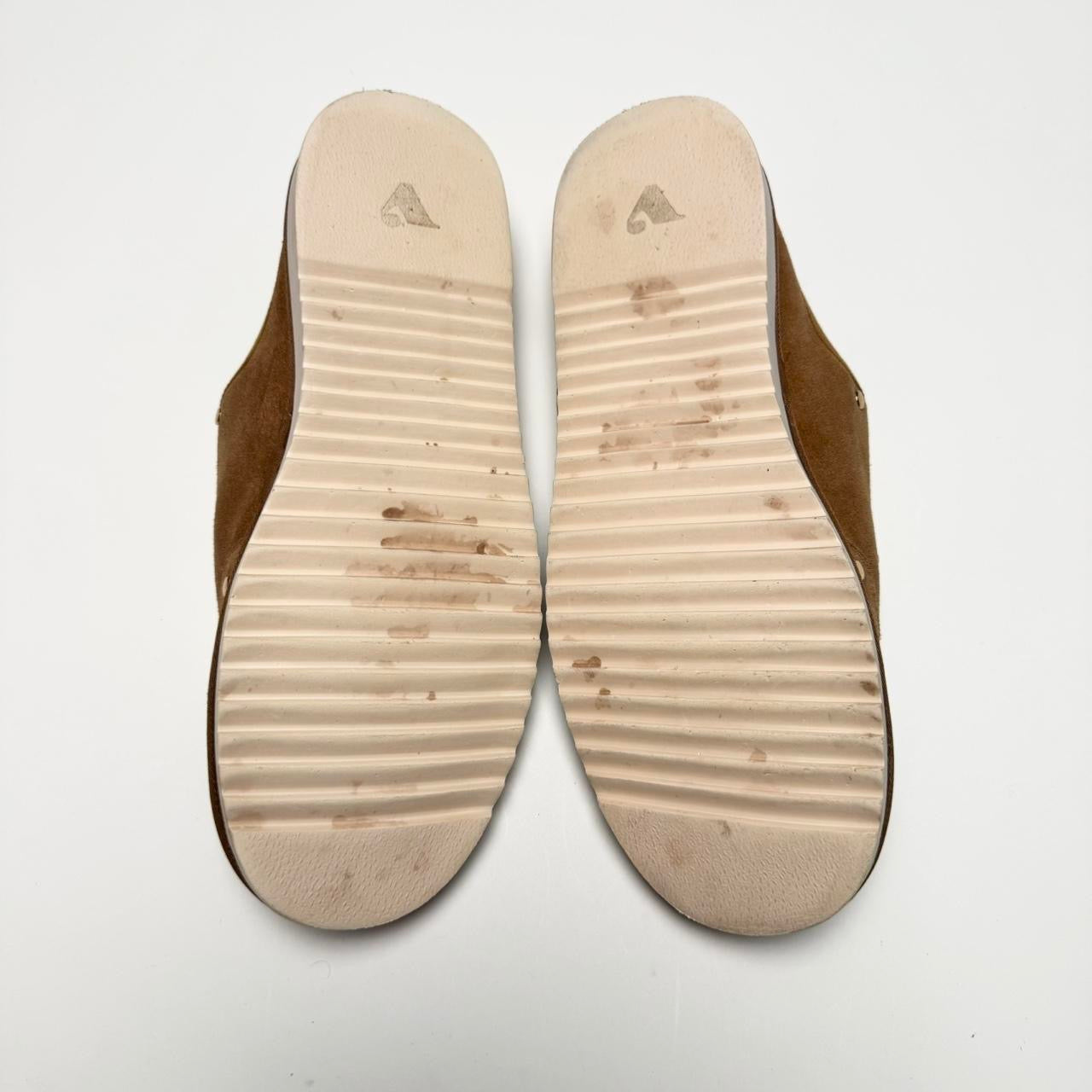 Vandy The Pink Tan Suede Construction Mules (12)