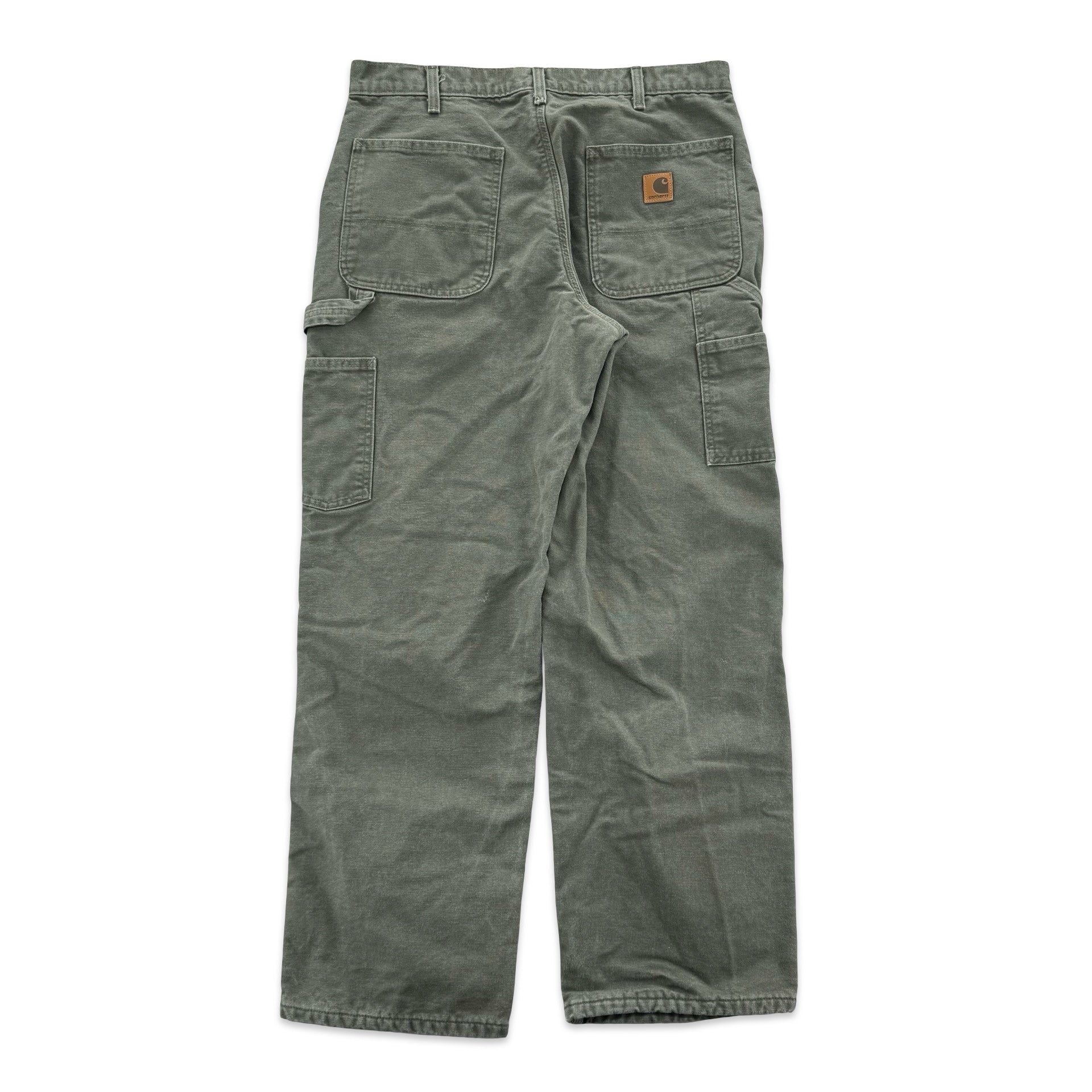 Insulated Olive Green Carhartt Carpenter Pants (34x30)