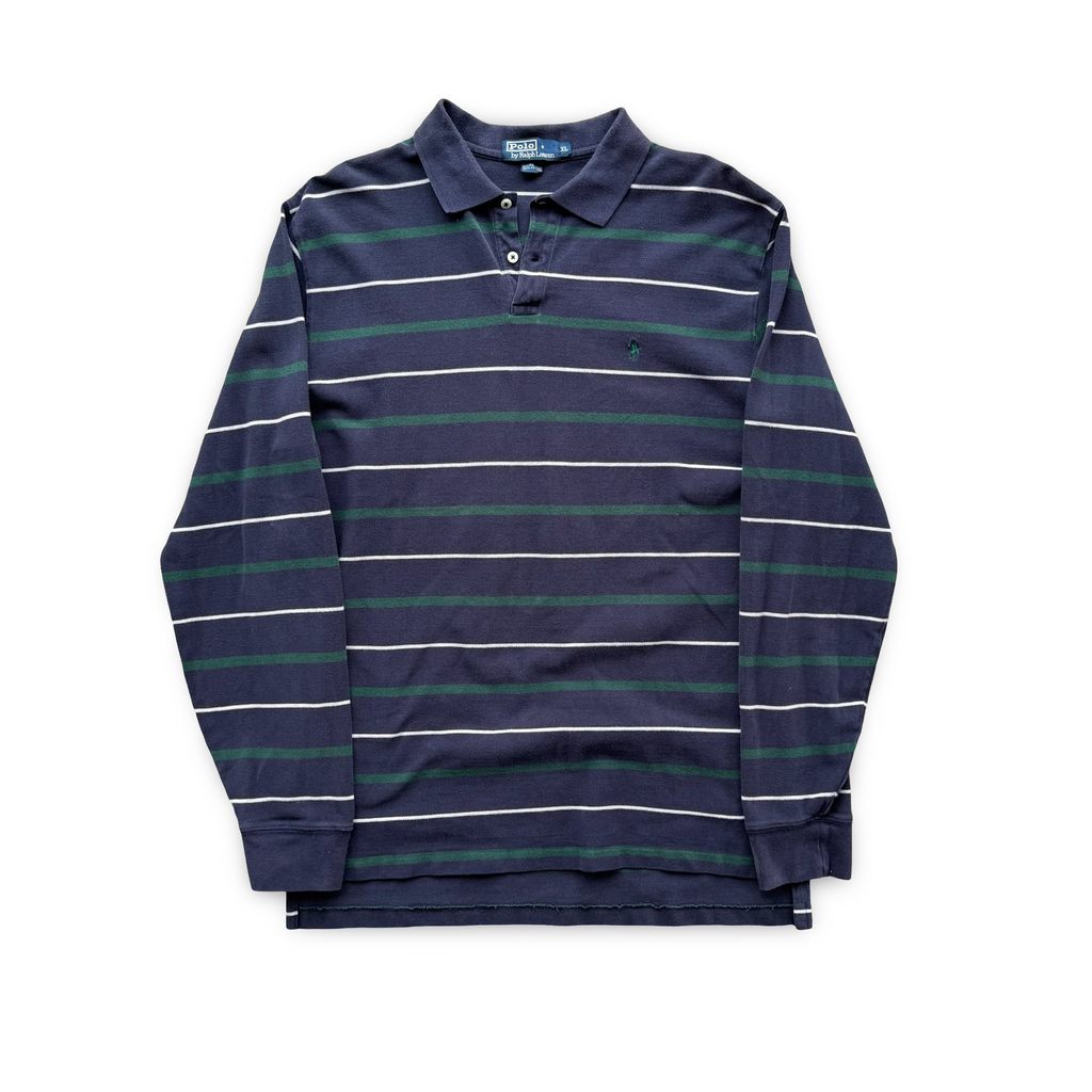 Vintage Striped Ralph Lauren Long Sleeve Polo (XL)