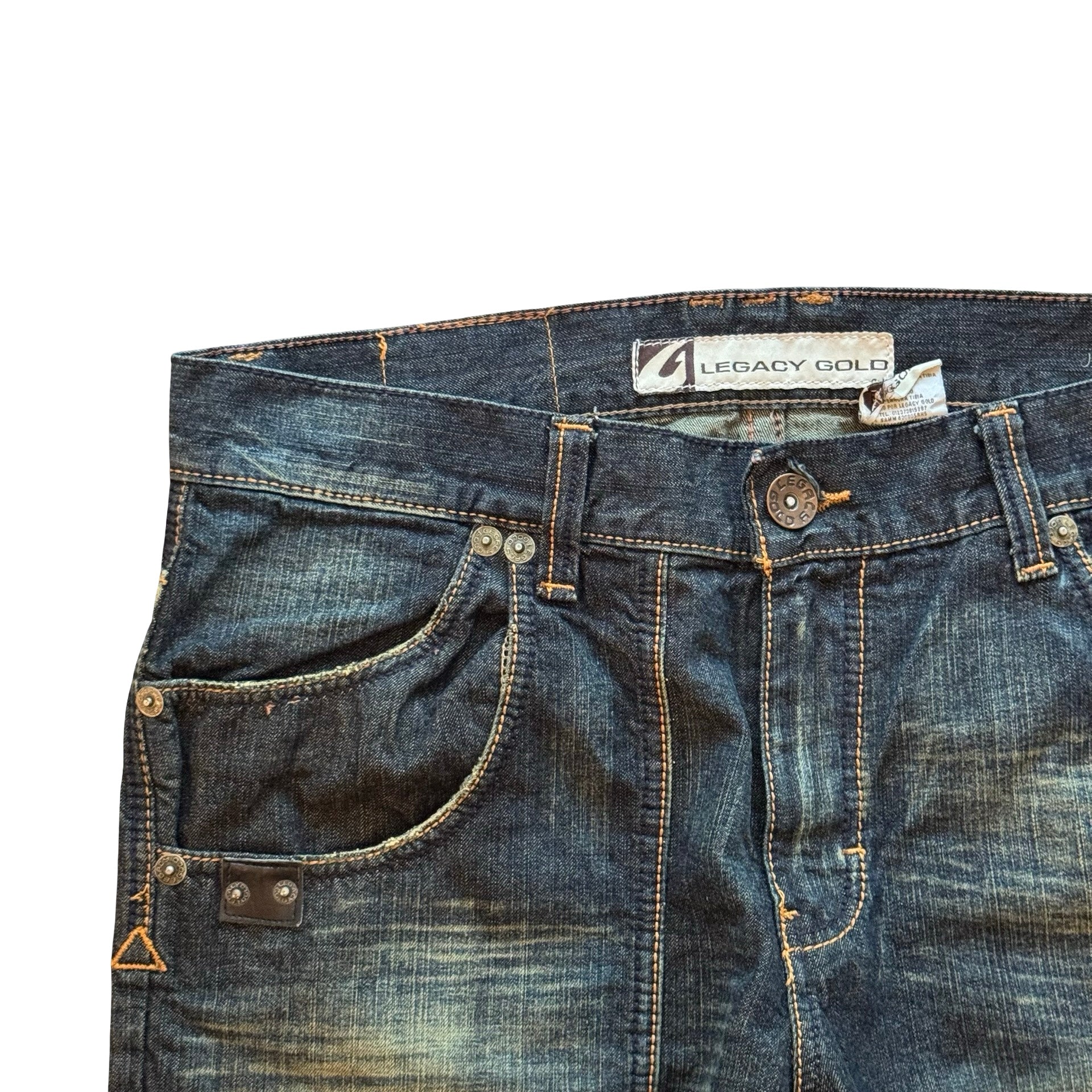 2000s Legacy Gold Embroidered Jeans (38x33)