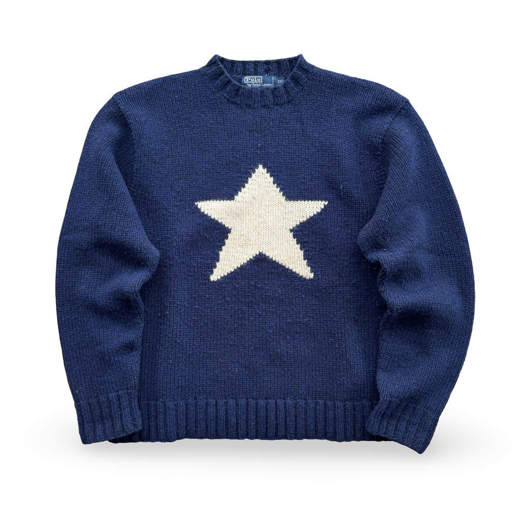 Vintage Ralph Lauren Hand Knit Star Sweater (XXL)