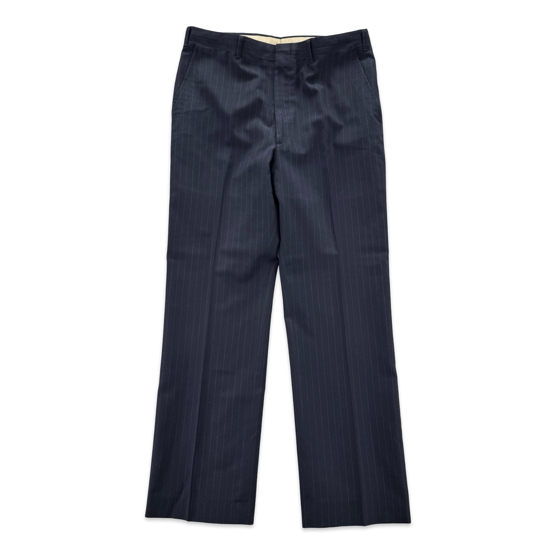 Vintage Navy Pinstripe Trousers (34x31)