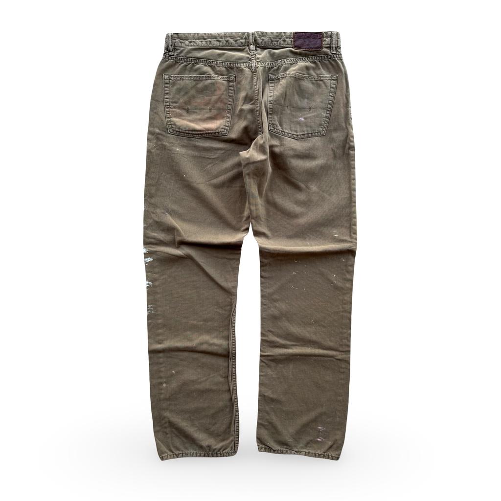 Vintage Khaki Ralph Lauren Painted Trousers (34x32)