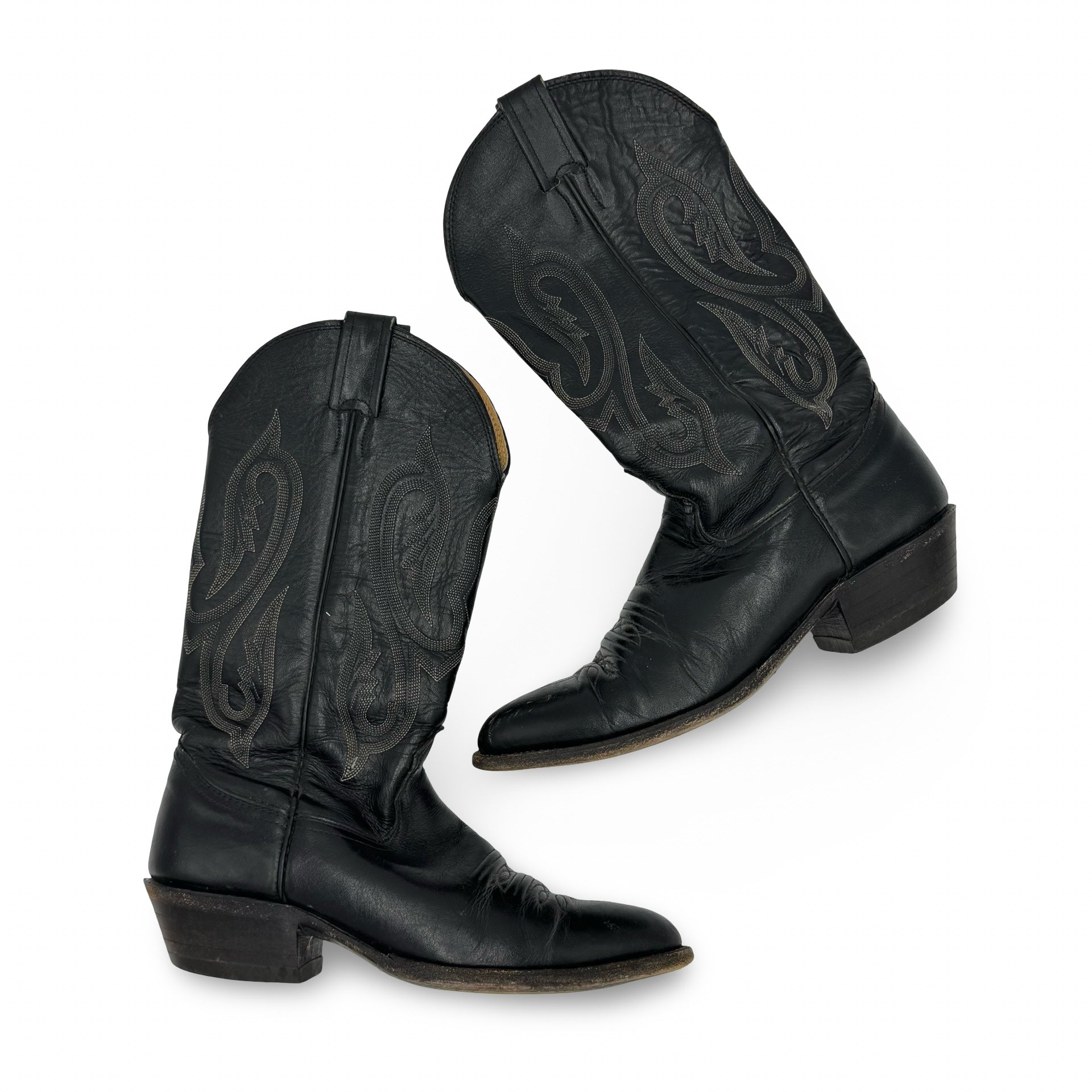 Black Leather Nocona Boots (8B)