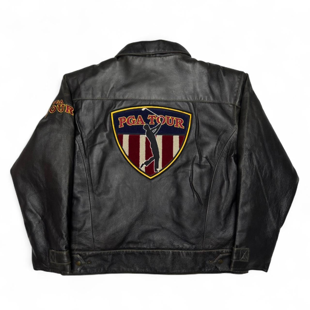 Vintage PGA Tour Life Member Brown Leather Jacket (L)