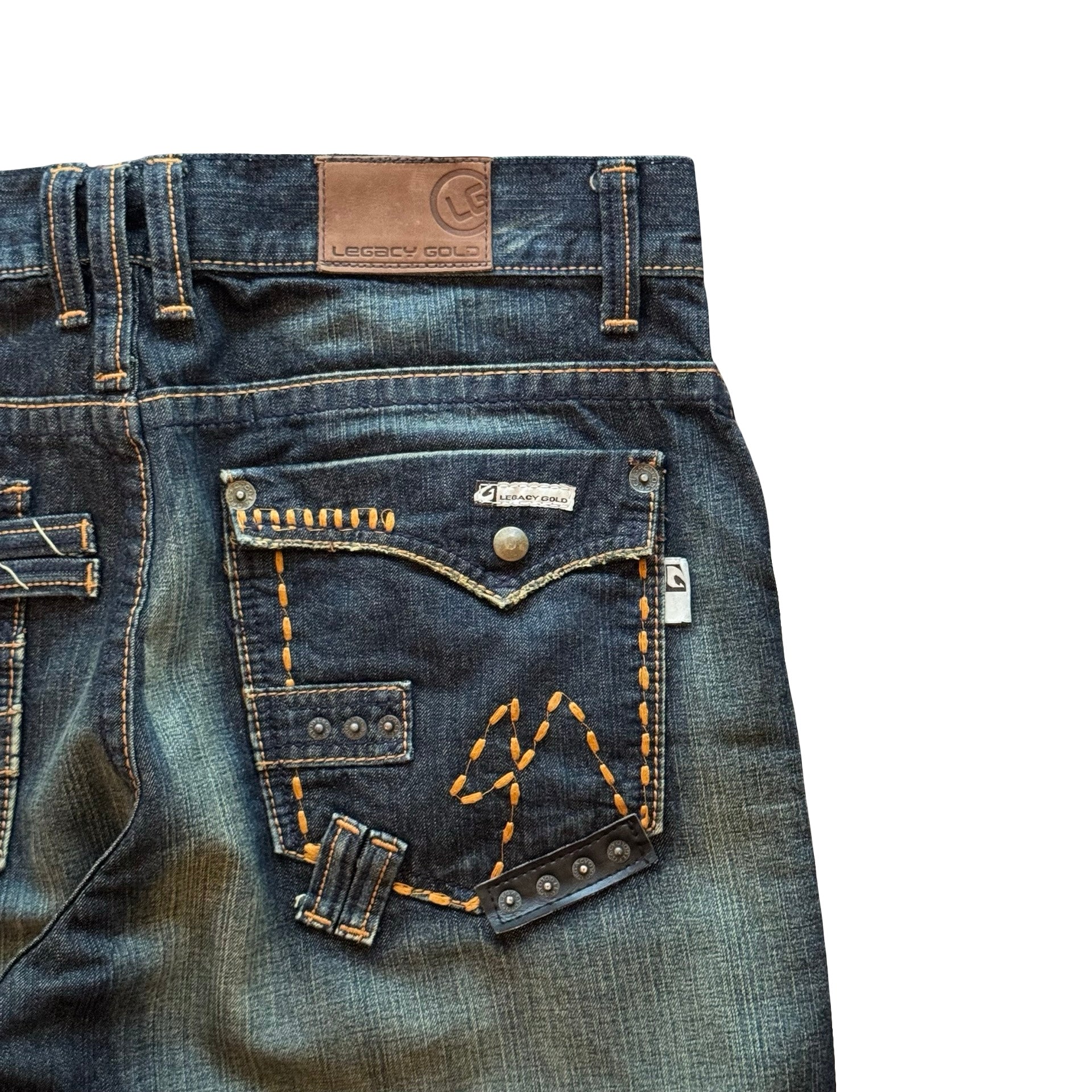 2000s Legacy Gold Embroidered Jeans (38x33)