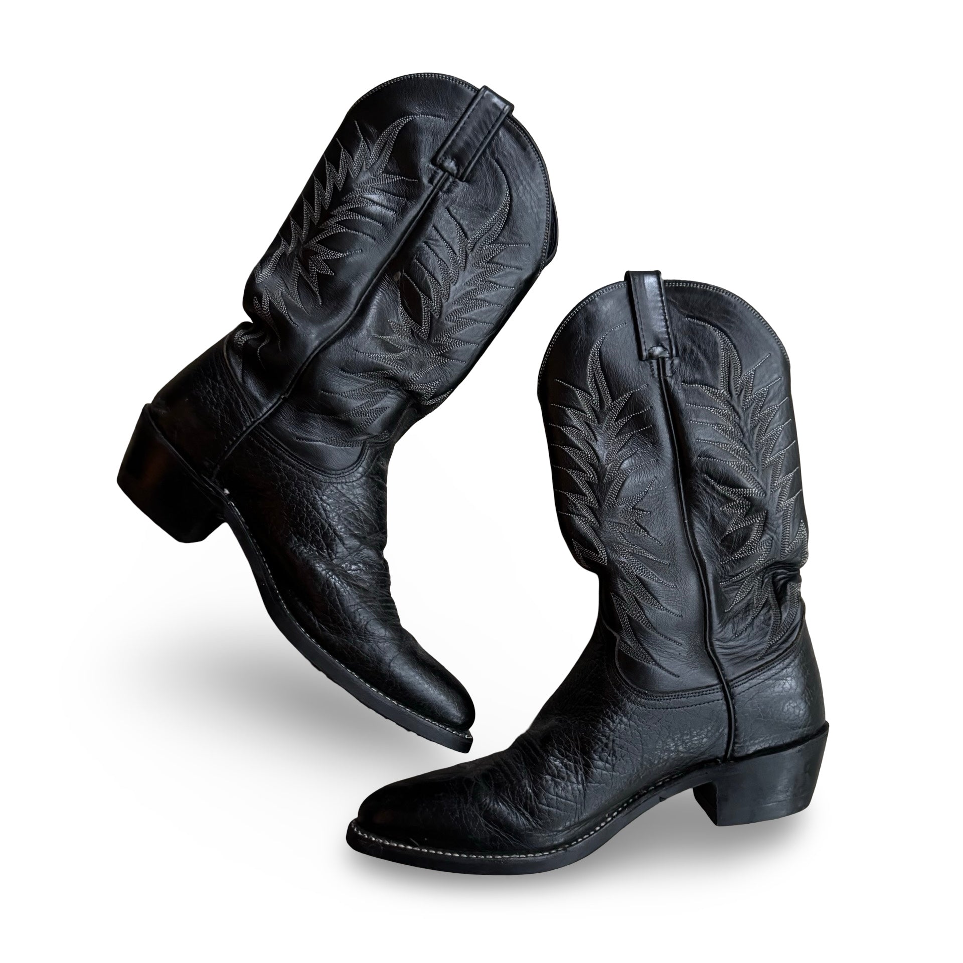 Black Leather Pointed Toe Boots (9.5D)