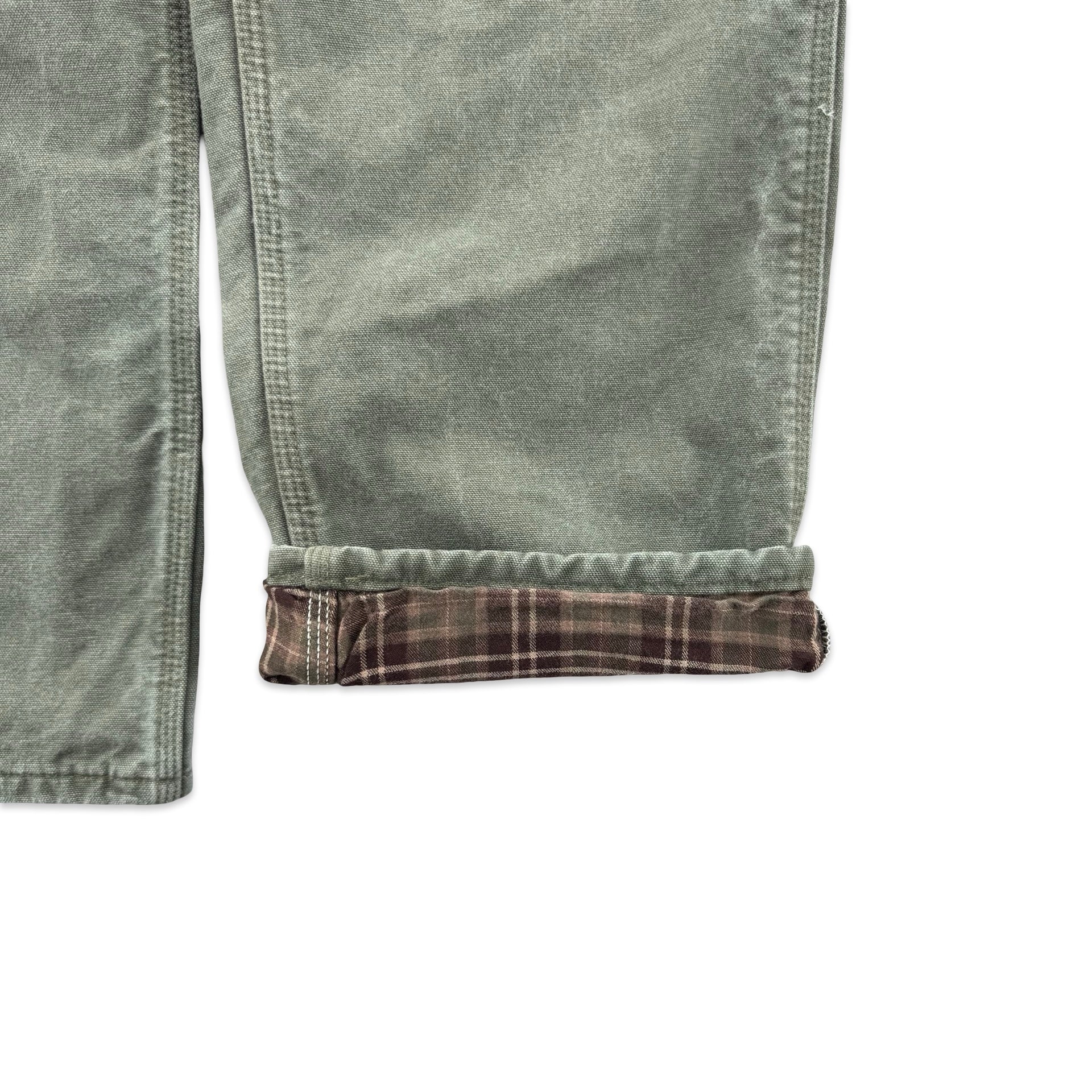 Insulated Olive Green Carhartt Carpenter Pants (34x30)