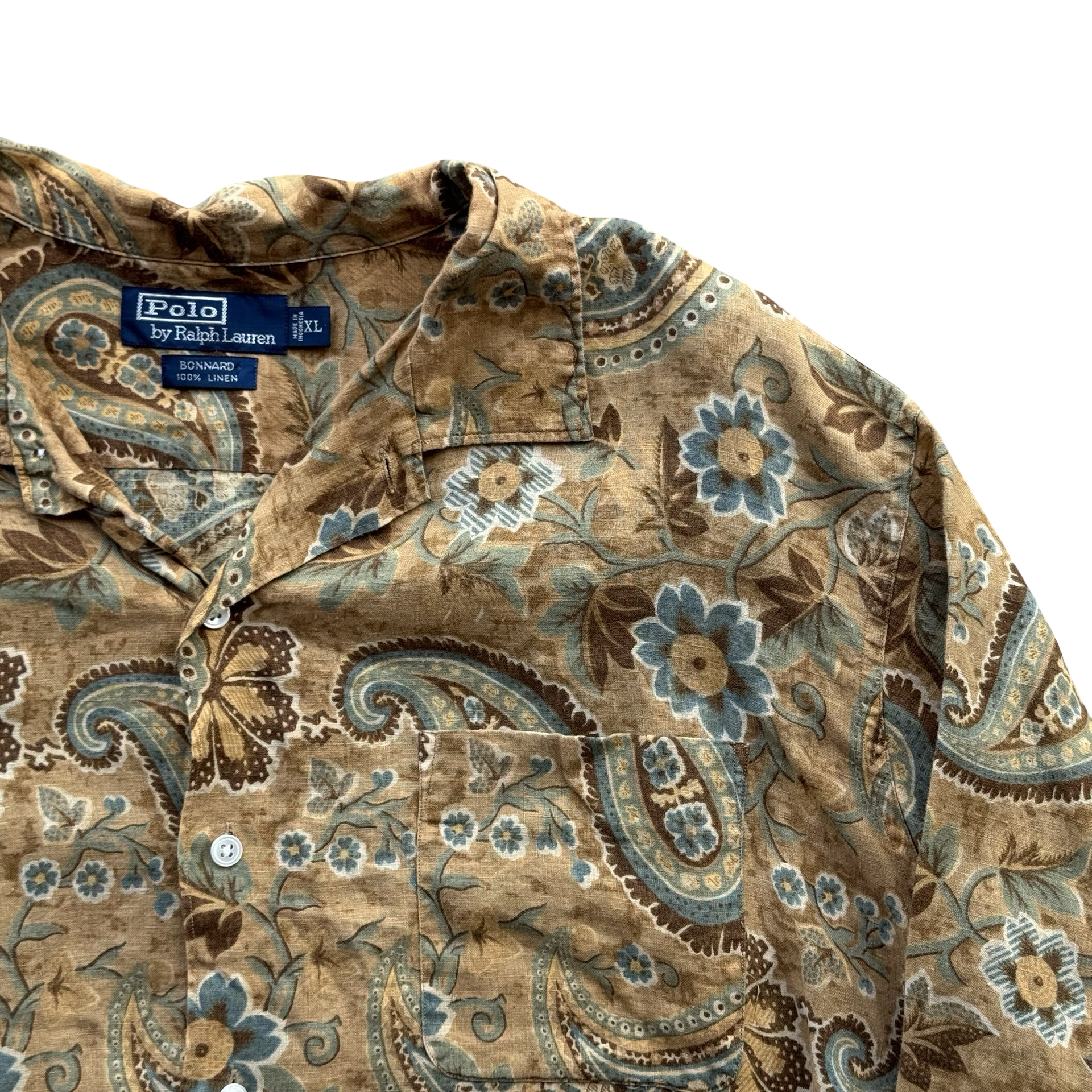 Vintage Ralph Lauren Linen Paisley Shirt (XL)
