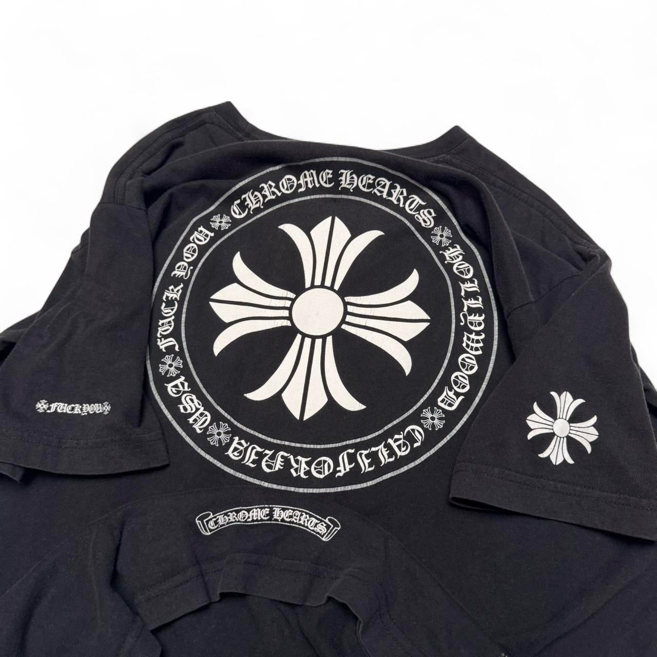 2000s Black & White Chrome Hearts Seal Pocket Tee (L)