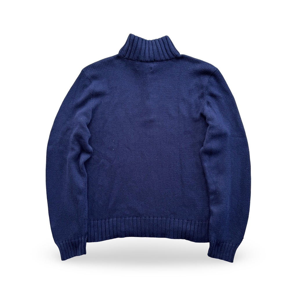 Vintage Navy Ralph Lauren Quarter Zip Knit (XXL)
