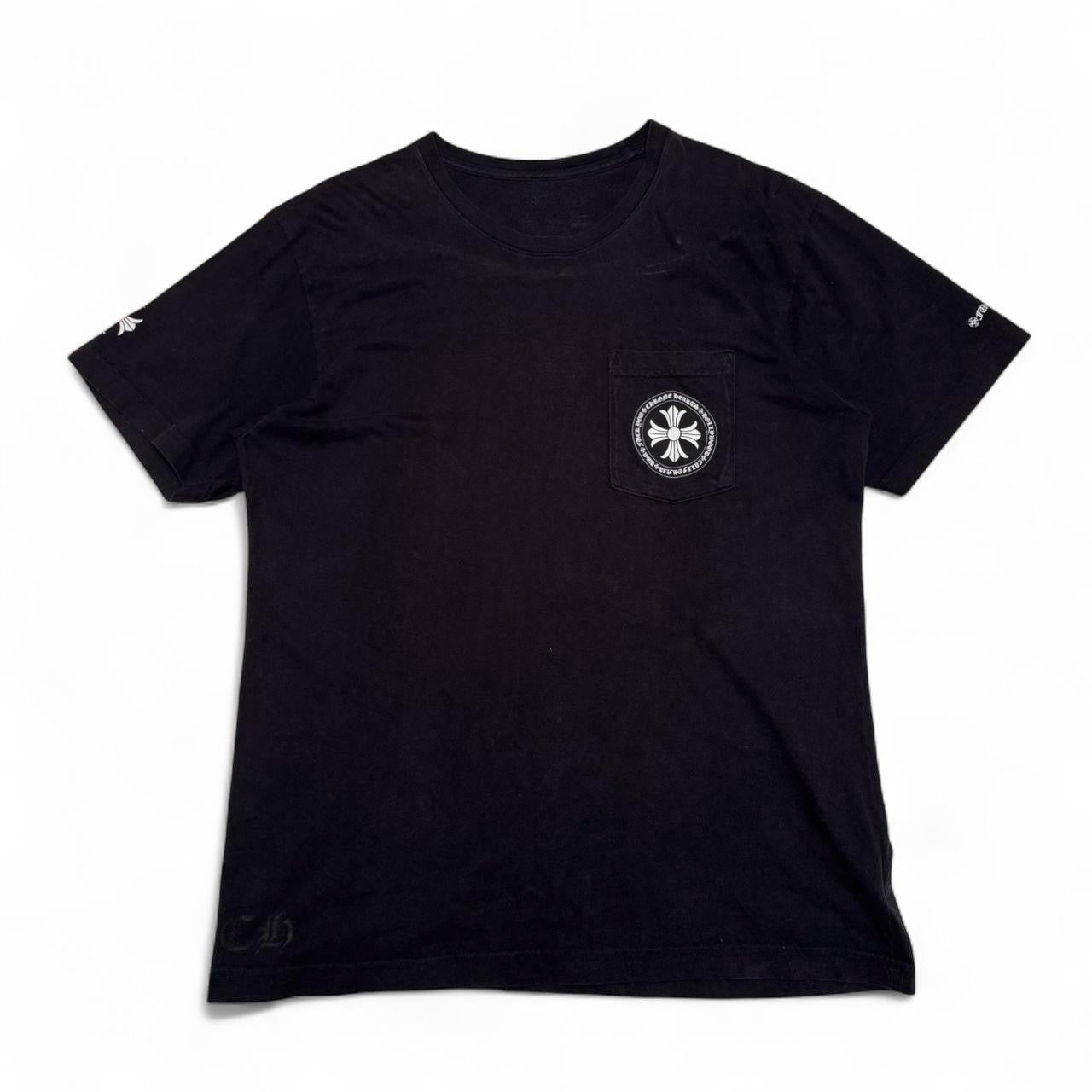 2000s Black & White Chrome Hearts Seal Pocket Tee (L)