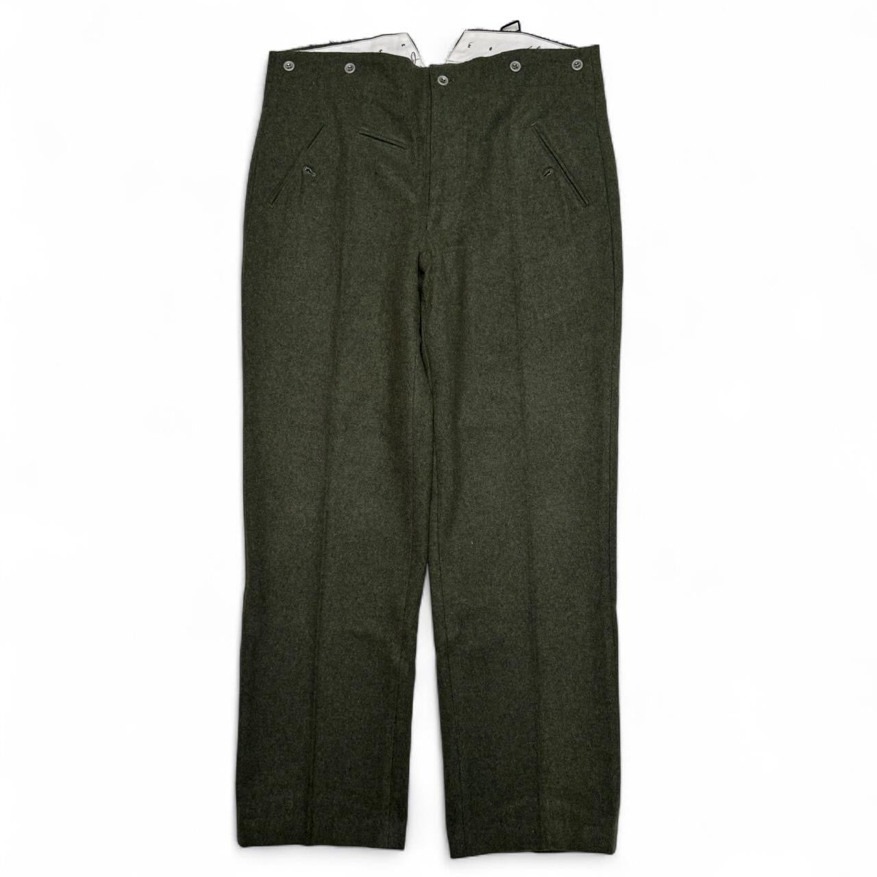 Olive Green Wool Buckle-back Pants (34-38x32)