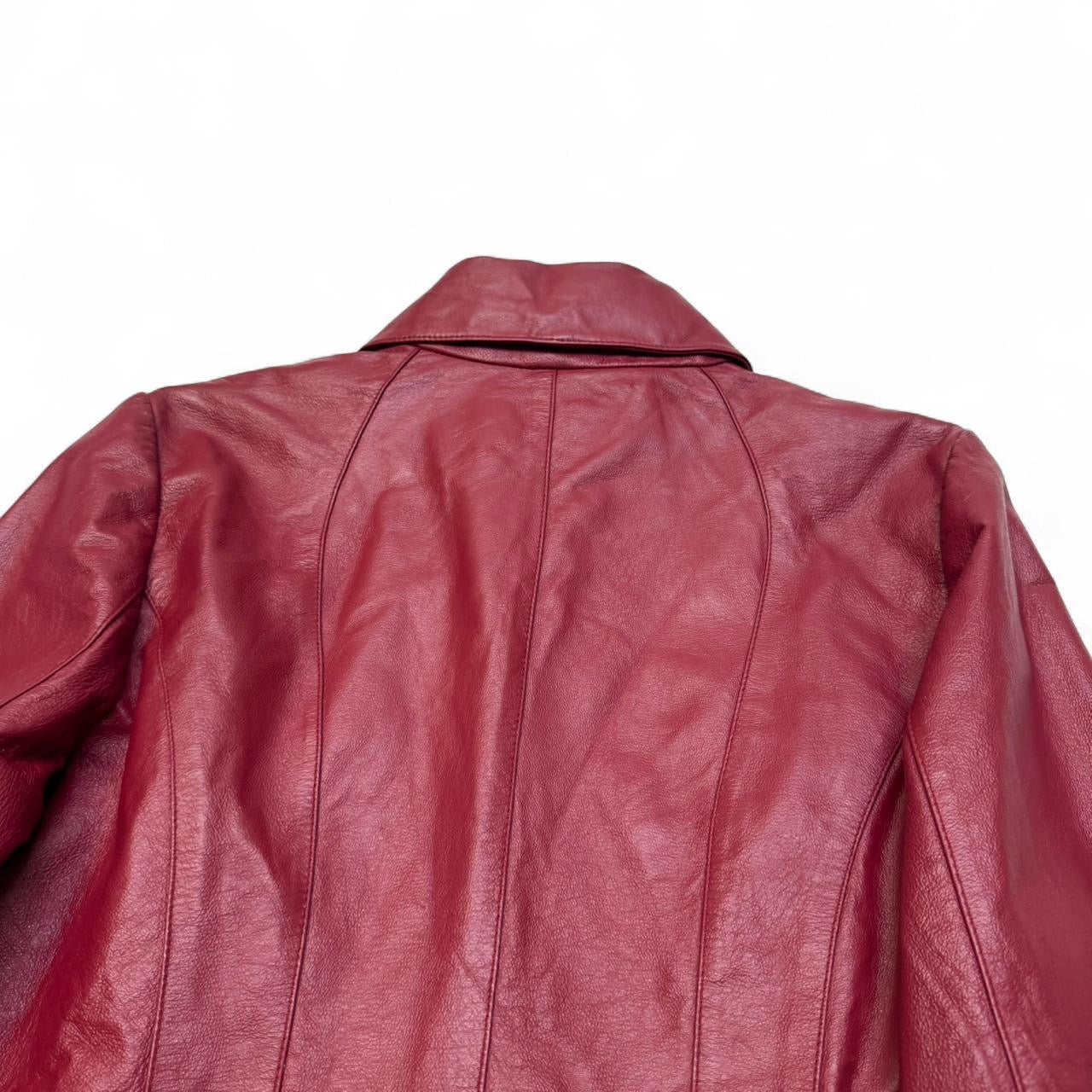 Deep Red Vintage Studio Y Leather Jacket (L)