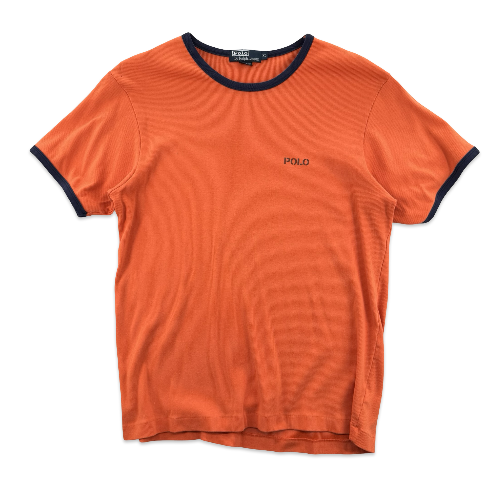 Vintage Ralph Lauren Orange Ringer Tee (XL)