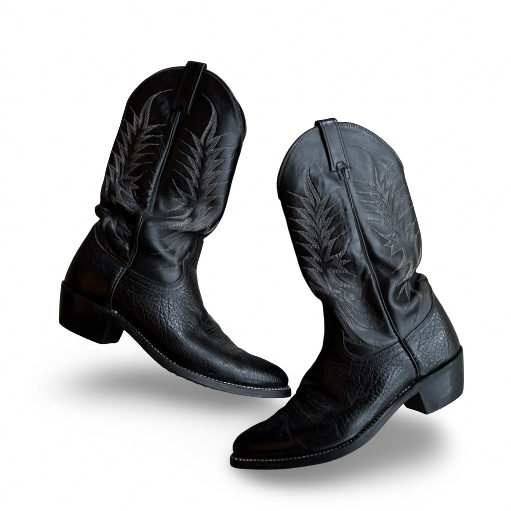 Black Leather Pointed Toe Boots (9.5D)