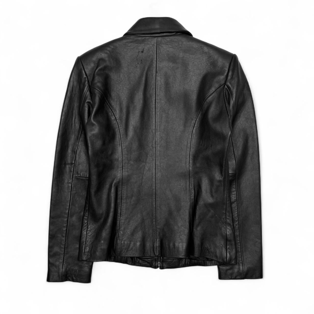 Vintage Black Jones Wear Sport Leather Jacket (S)