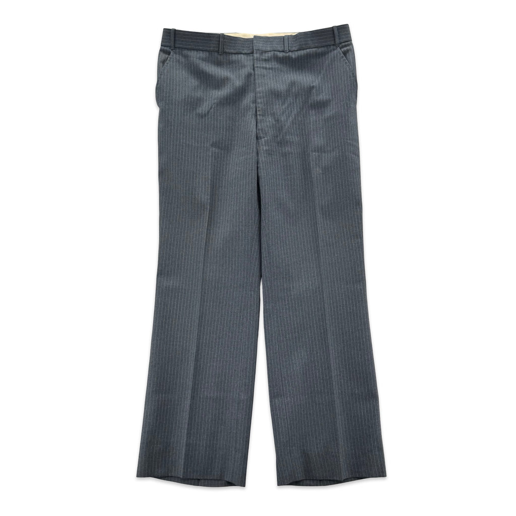 Vintage Grey Blue Pinstripe Trousers (35x28)