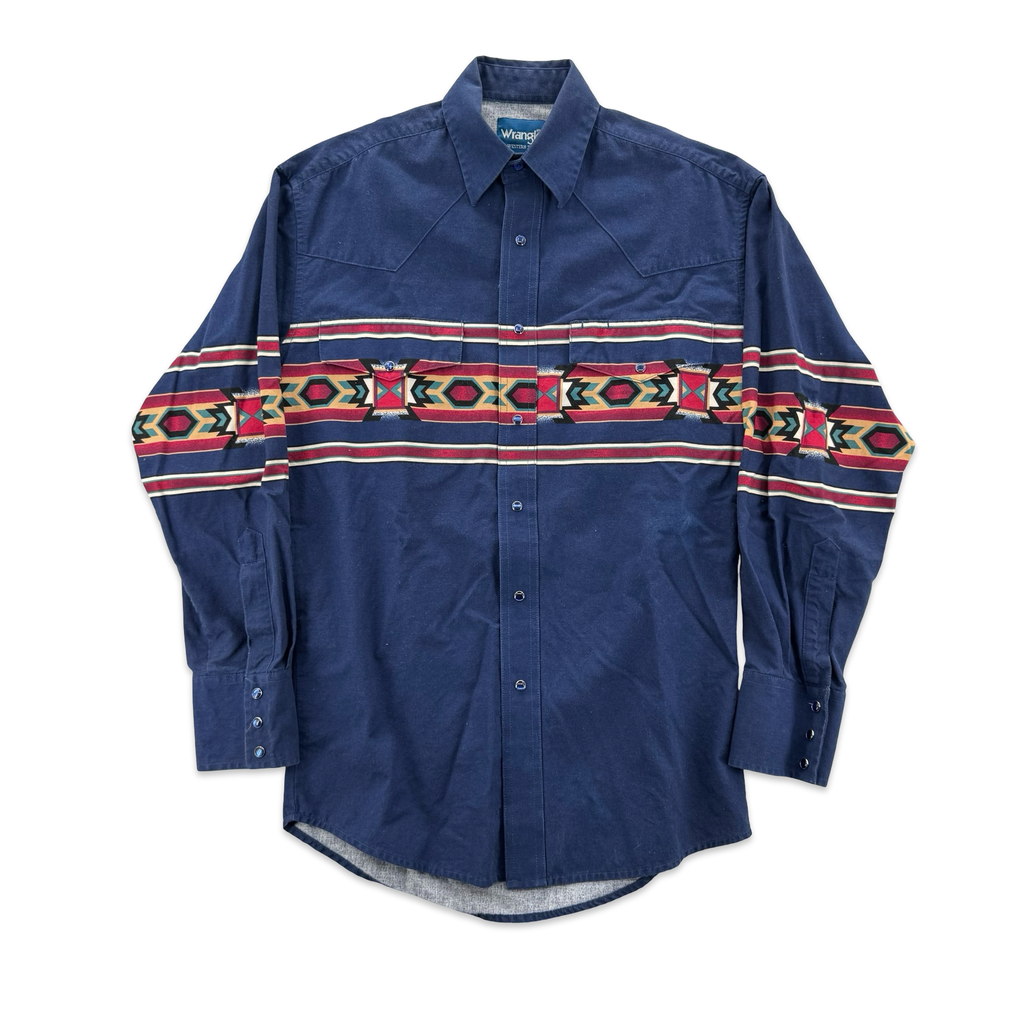 Vintage Wrangler Aztec Pearl Snap (S)