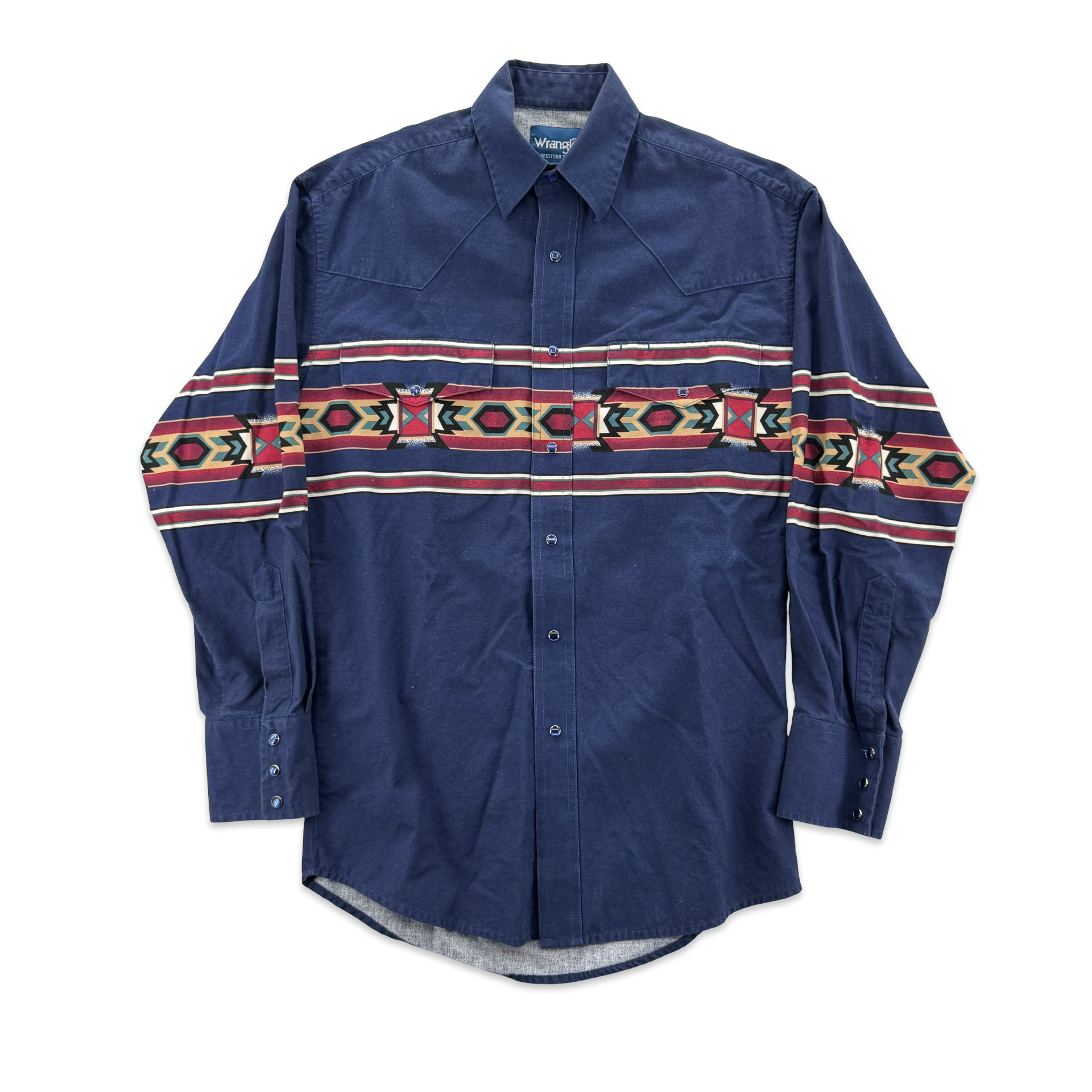 Vintage Wrangler Aztec Pearl Snap (S)
