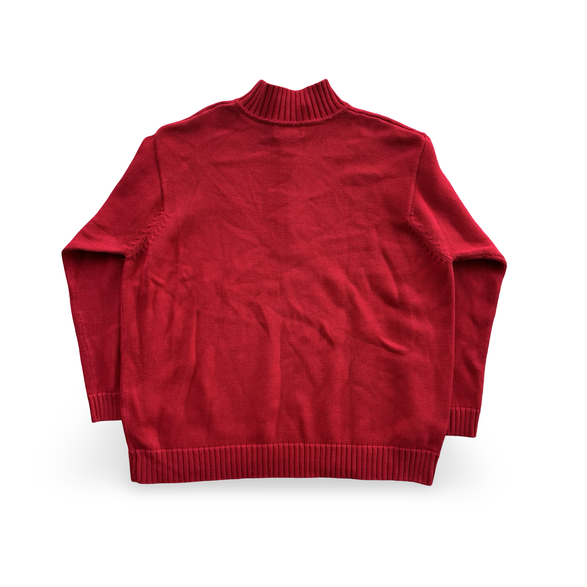 Vintage Red Lauren RL Knit Quarter Zip (XXL)