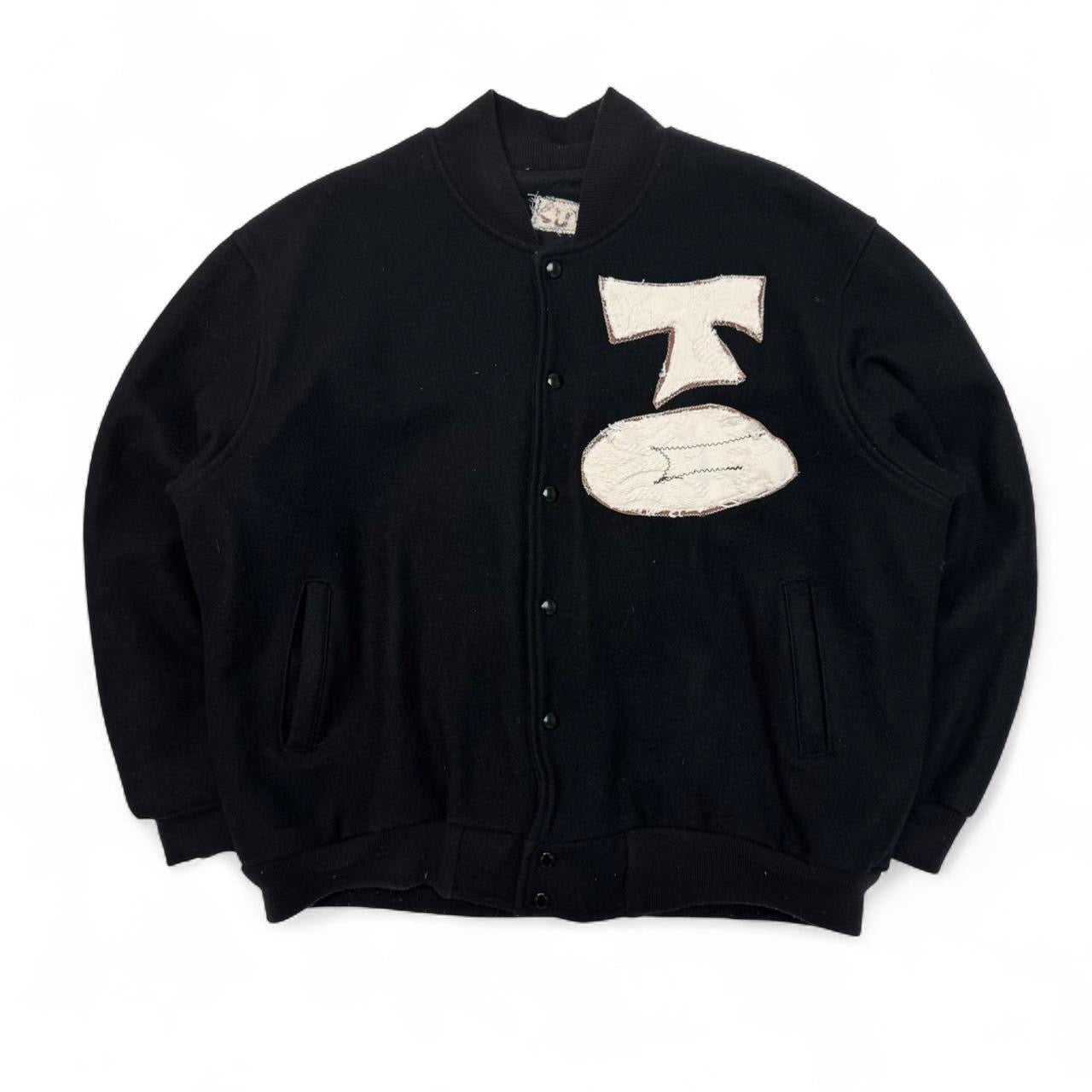 Custom Threat Gala Black Graffiti Logo Bomber Jacket (XXL)