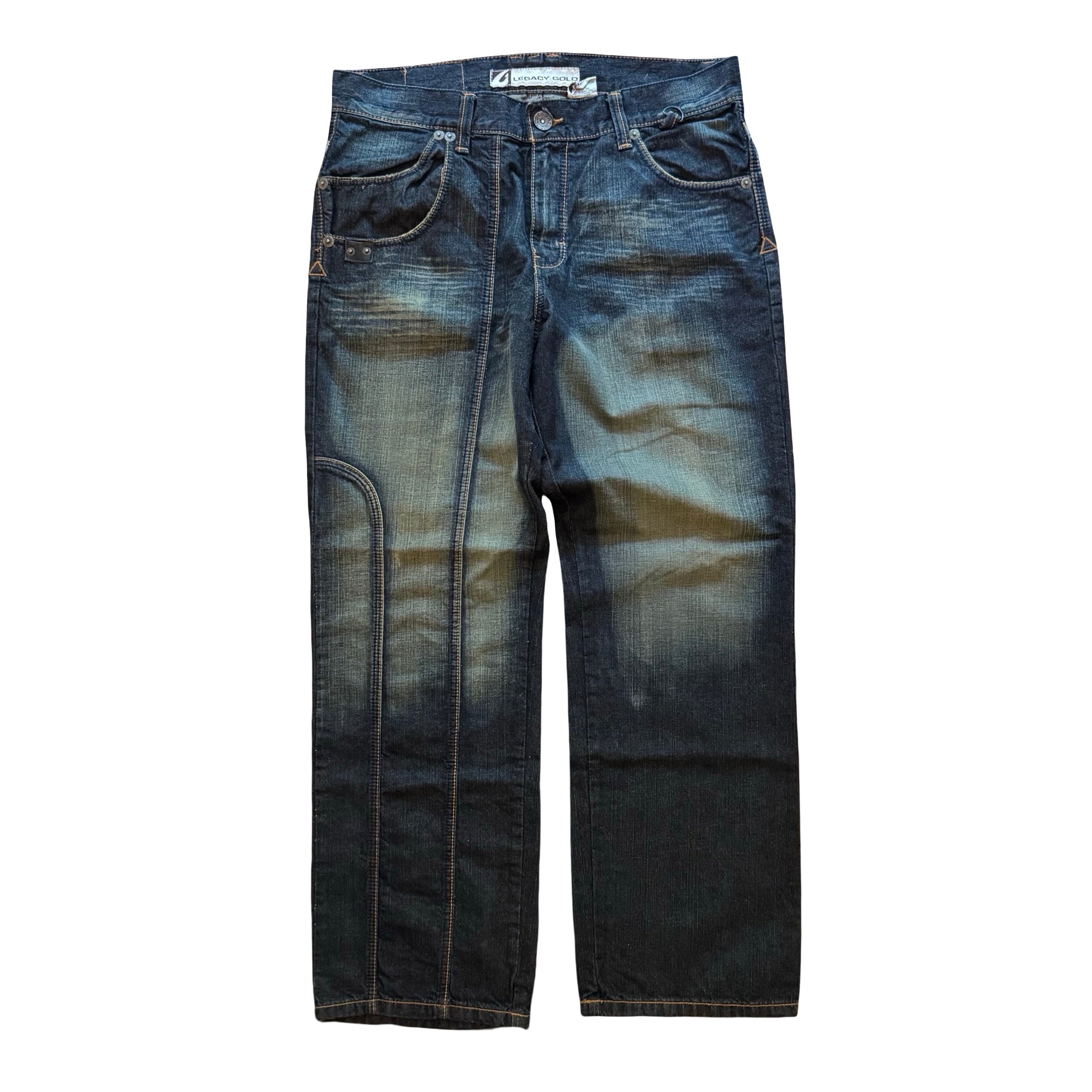 2000s Legacy Gold Embroidered Jeans (38x33)