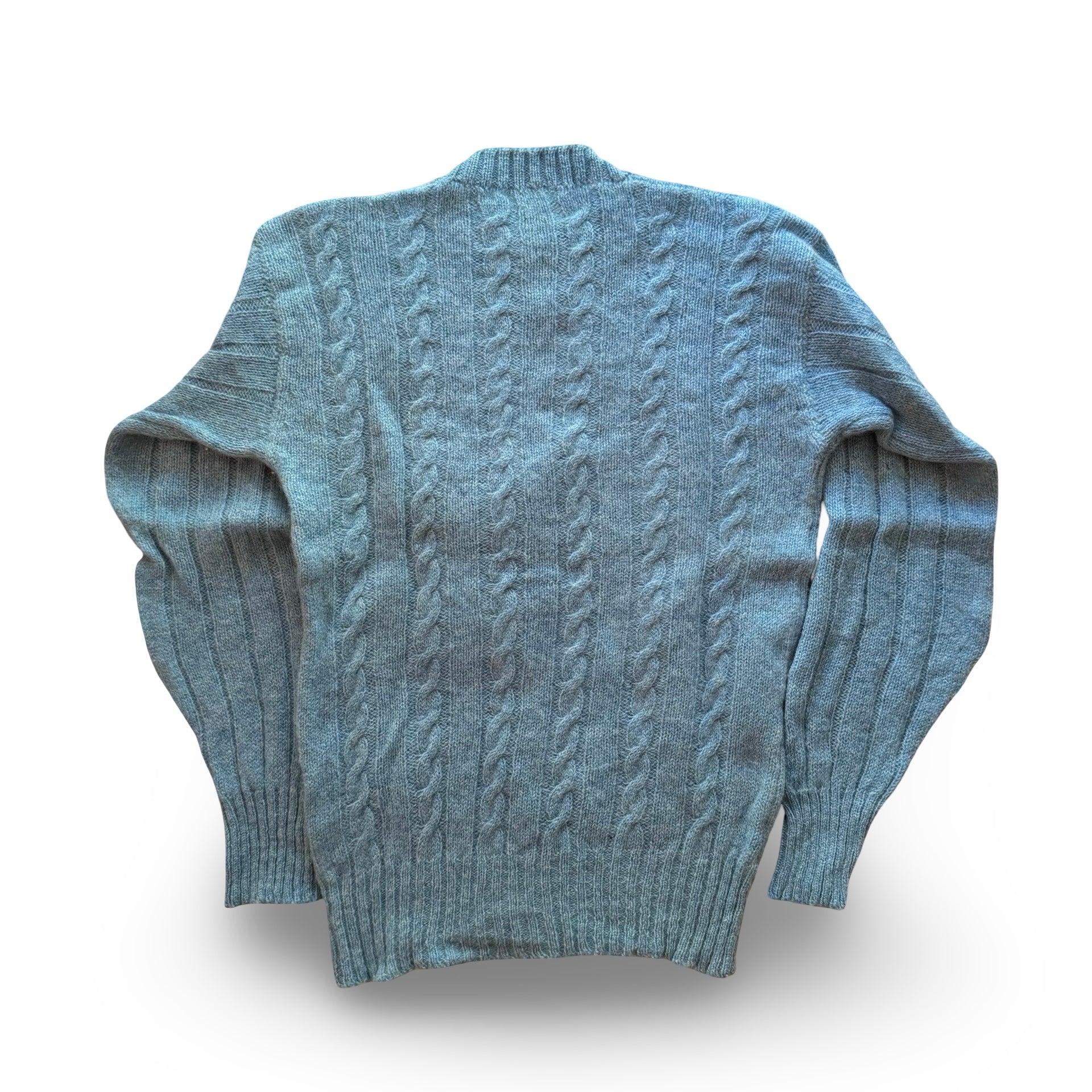 80s Lord Jeff Wool Cable Knit Sweater (M)