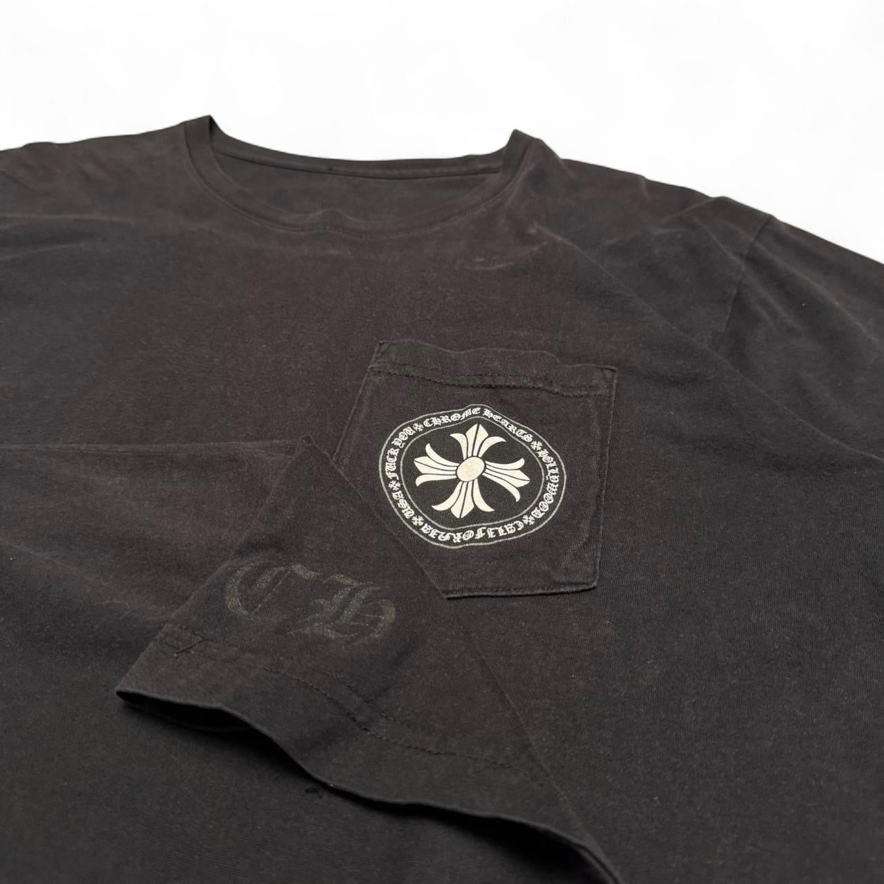 2000s Black & White Chrome Hearts Seal Pocket Tee (L)