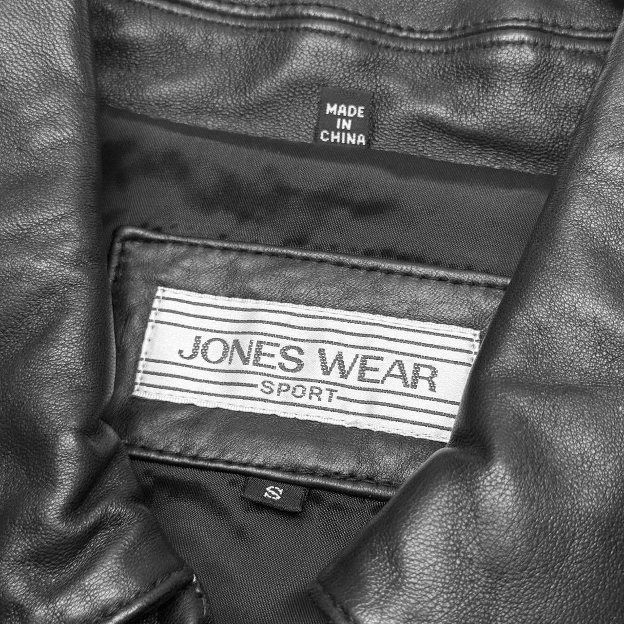 Vintage Black Jones Wear Sport Leather Jacket (S)