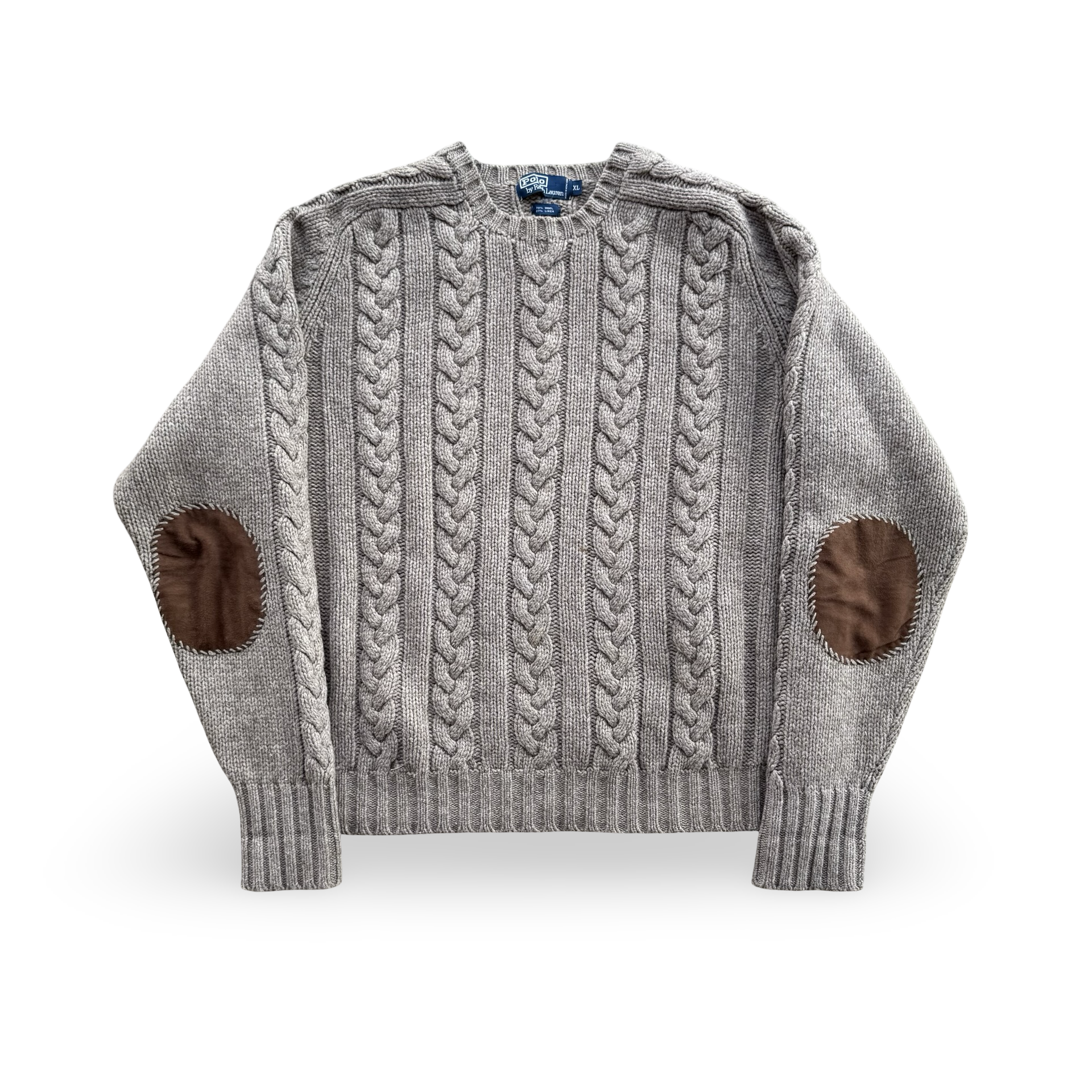 Vintage Ralph Lauren Wool & Linen Cable Knit Sweater (XL)