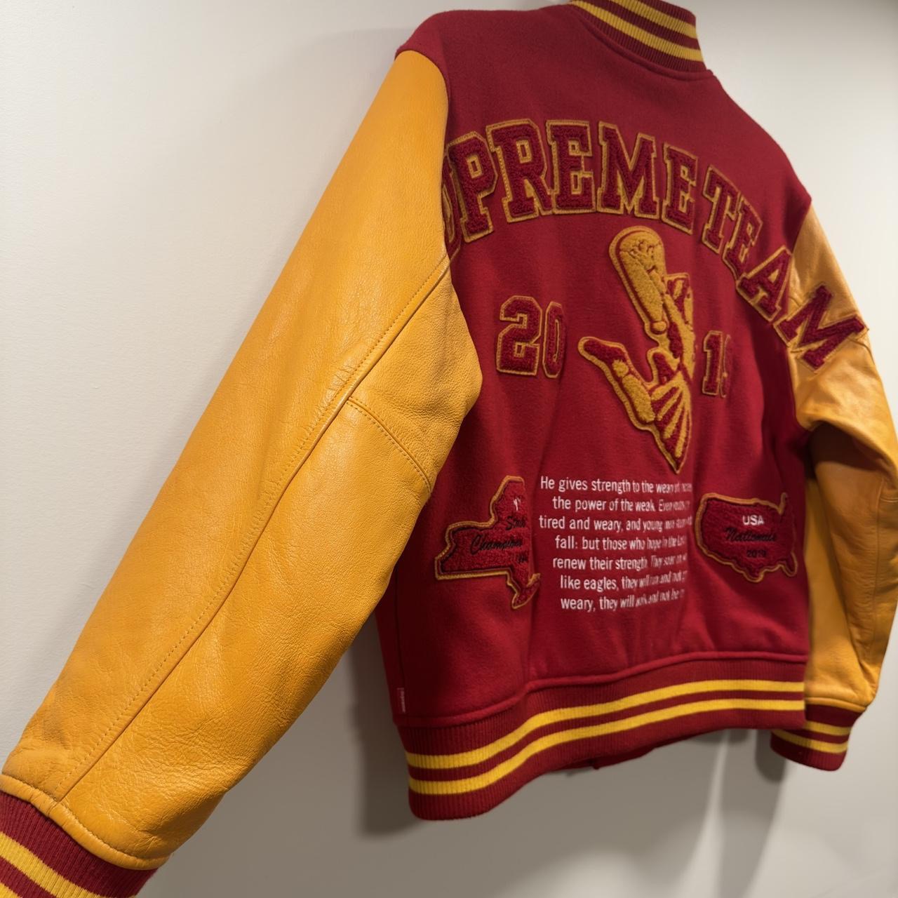 F/W 2019 Red & Yellow Supreme Team Varsity Jacket (M)
