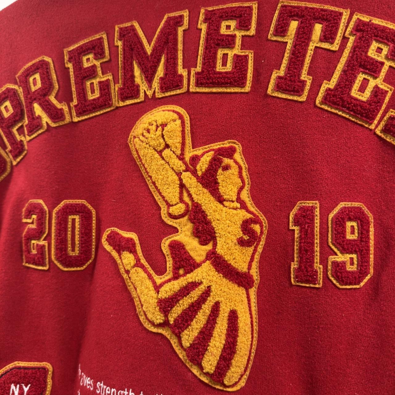 F/W 2019 Red & Yellow Supreme Team Varsity Jacket (M)