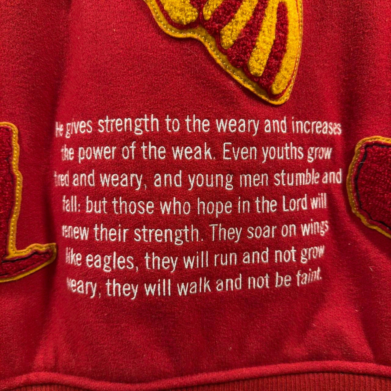 F/W 2019 Red & Yellow Supreme Team Varsity Jacket (M)