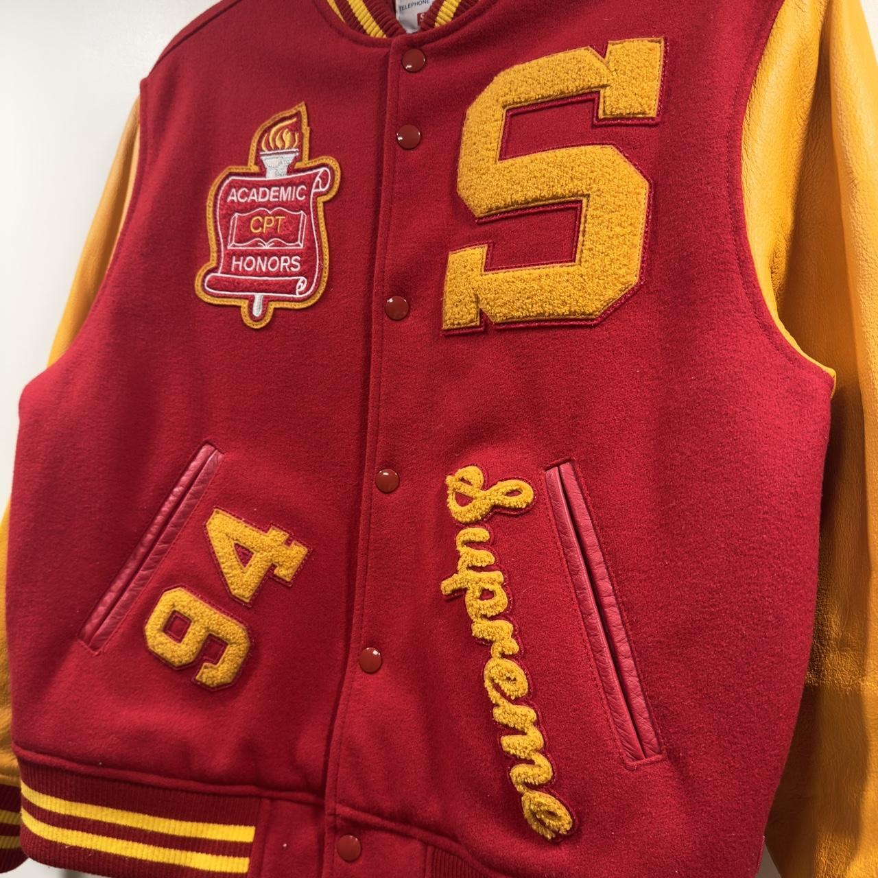 F/W 2019 Red & Yellow Supreme Team Varsity Jacket (M)