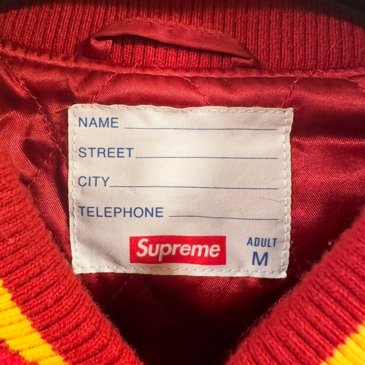 F/W 2019 Red & Yellow Supreme Team Varsity Jacket (M)