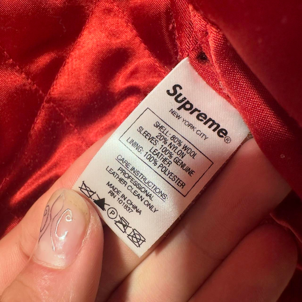 F/W 2019 Red & Yellow Supreme Team Varsity Jacket (M)