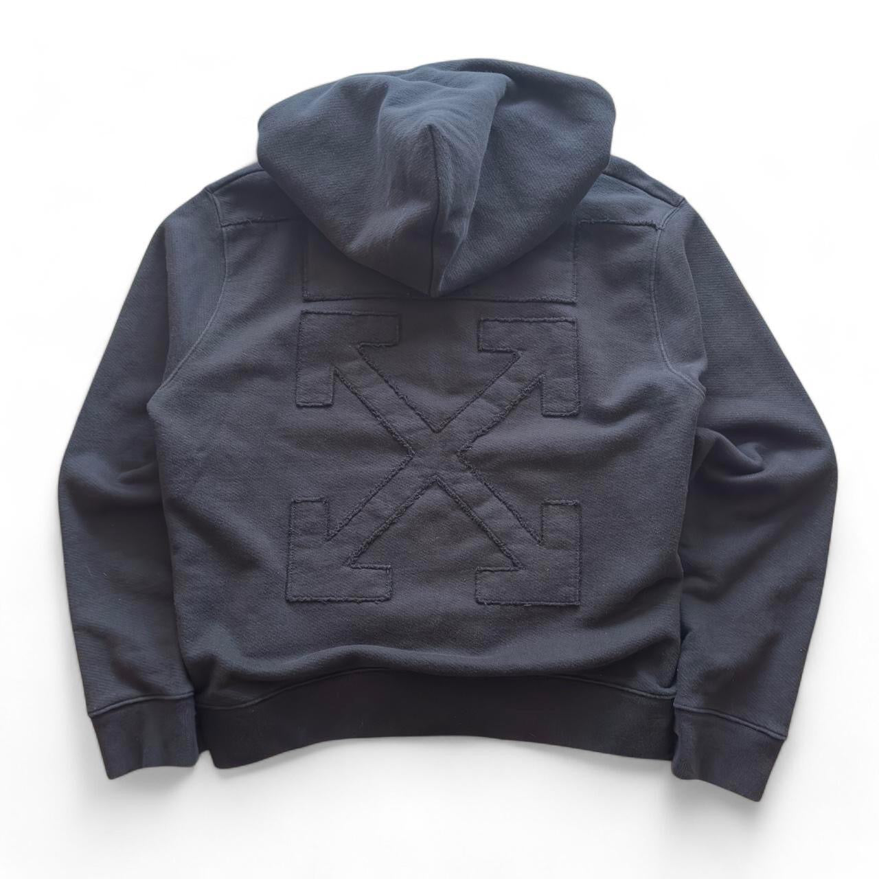 2018 Black Off White Patch Hoodie (XL)