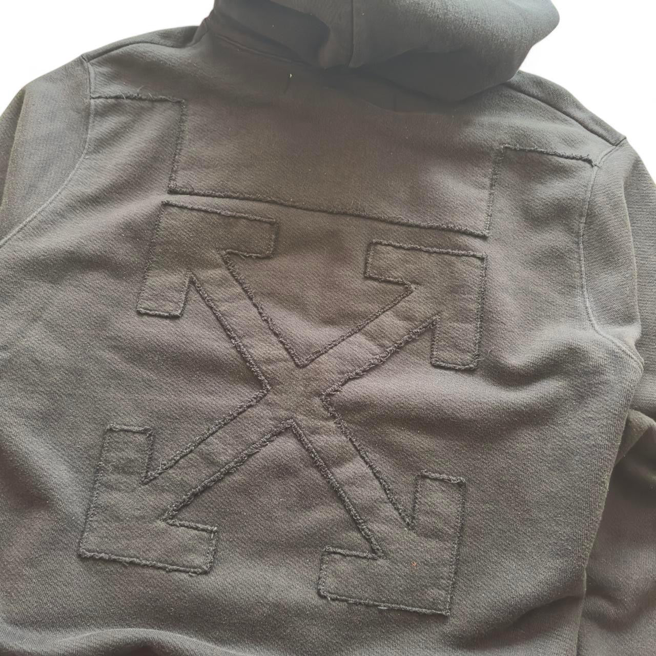 2018 Black Off White Patch Hoodie (XL)