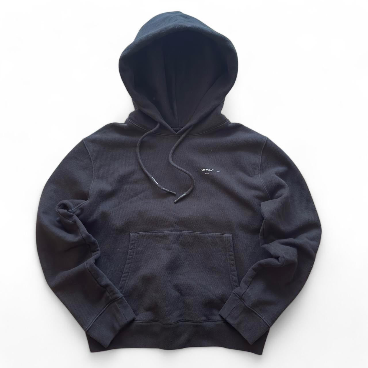2018 Black Off White Patch Hoodie (XL)