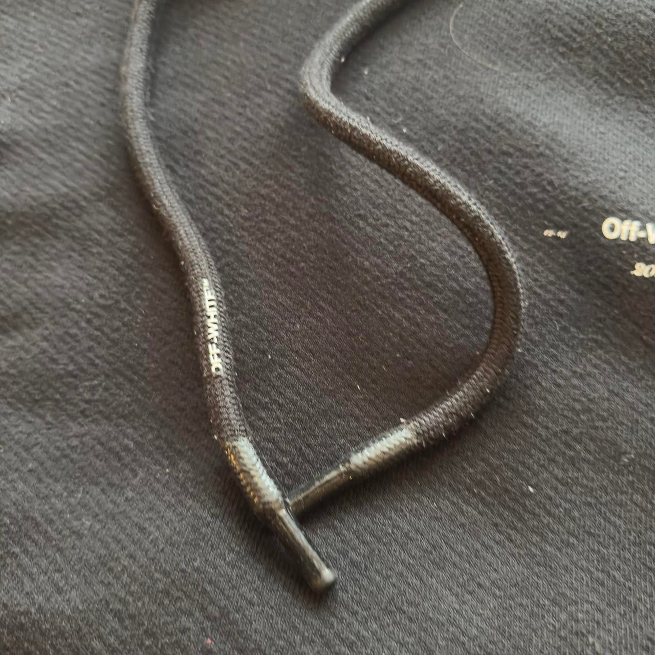 2018 Black Off White Patch Hoodie (XL)