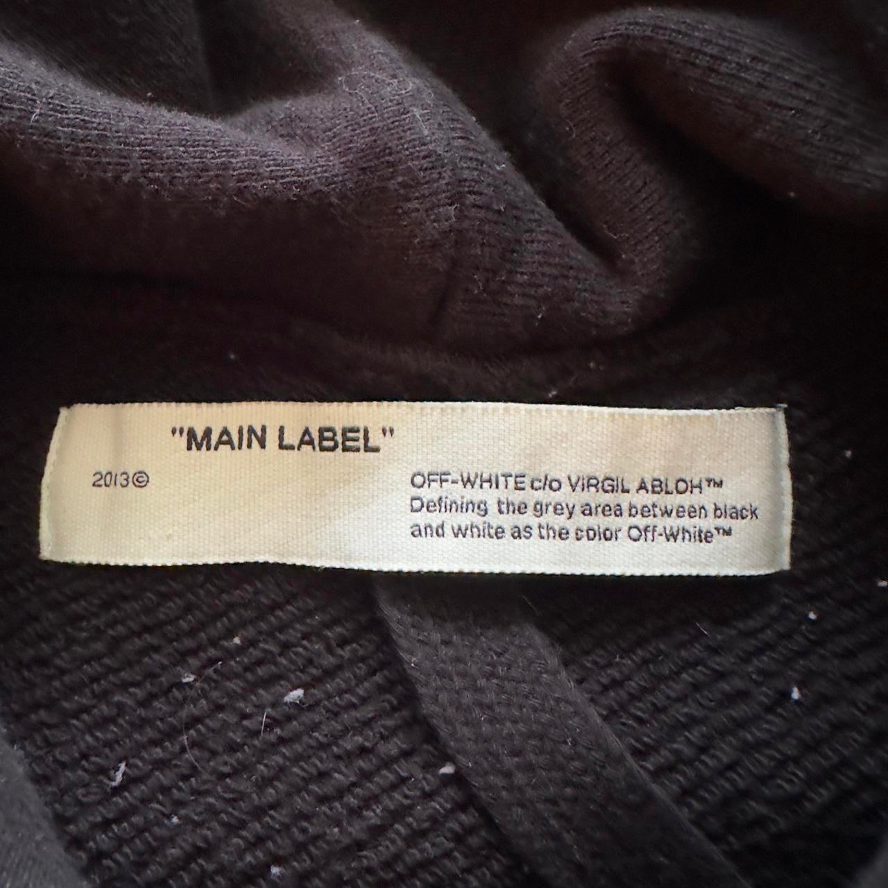 2018 Black Off White Patch Hoodie (XL)